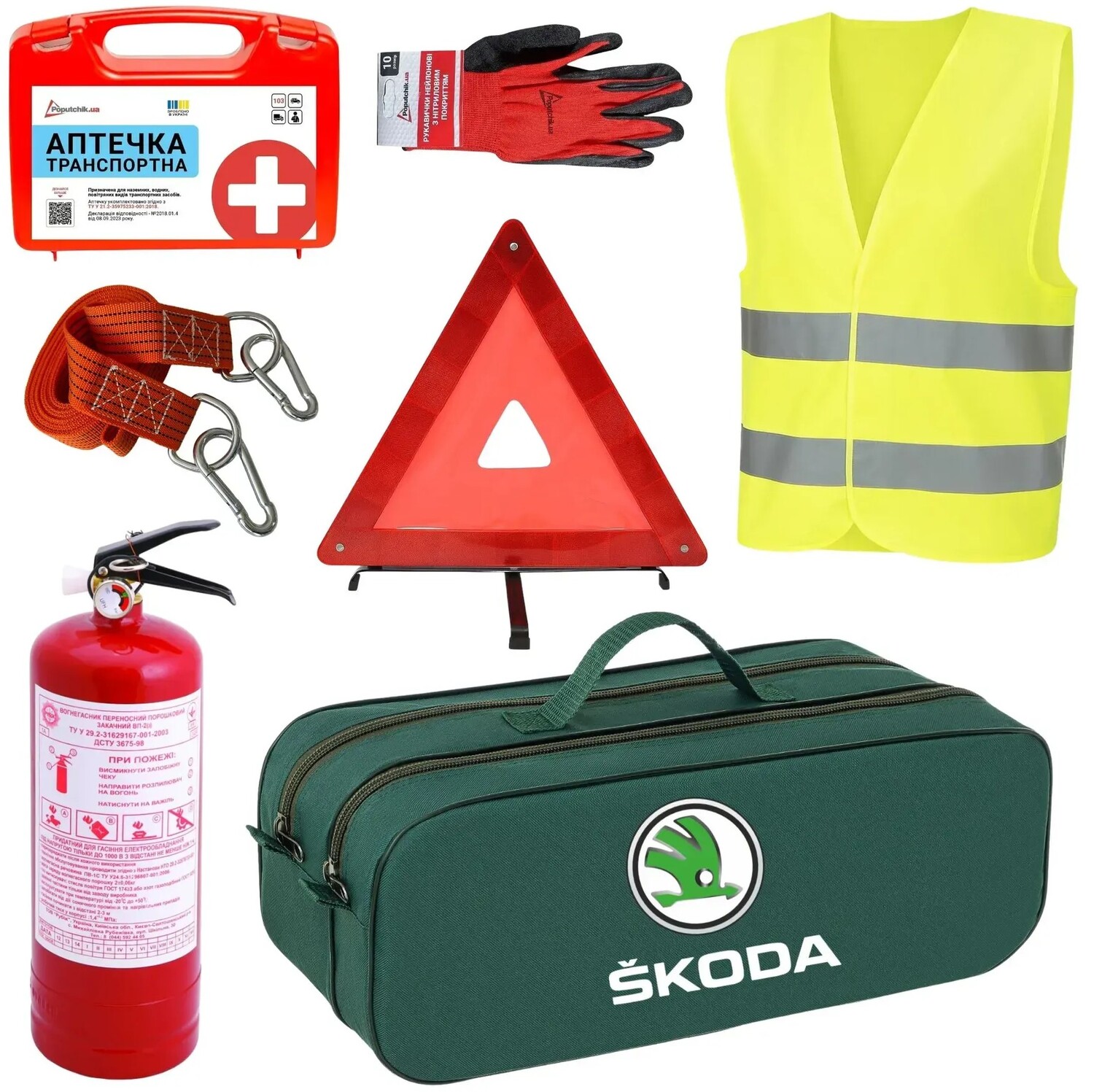 Набір для авто Poputchik Skoda кросовер/мінівен зелена (01-006-К)