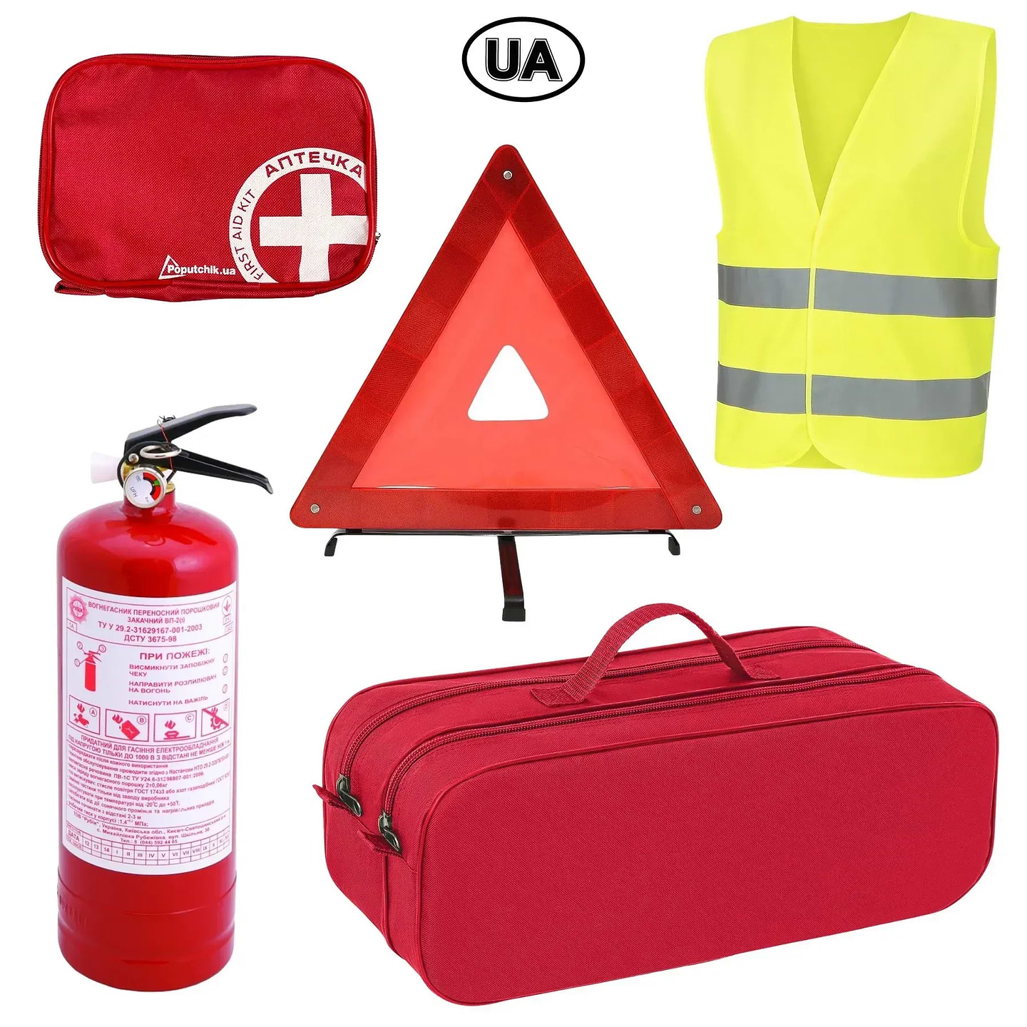 Набір для авто Poputchik Євростандарт Червона (01-022-Е)