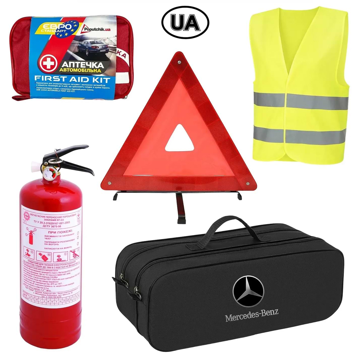Набір для авто Poputchik Євростандарт Mercedes-Benz Чорна (01-023-Е)