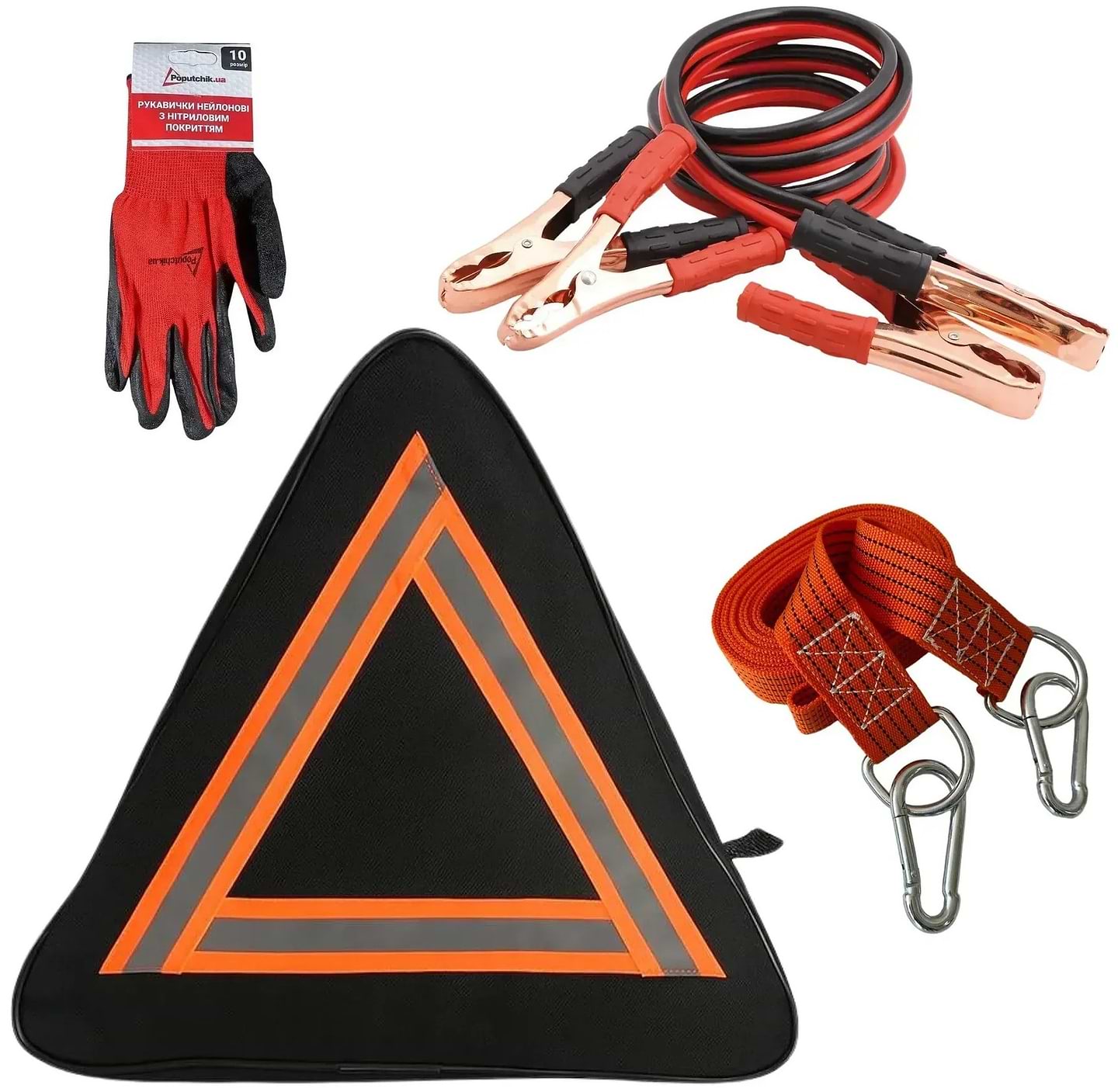 Набір для авто Poputchik сумка-знак аварійної зупинки чорна трекутна (01-094-У)