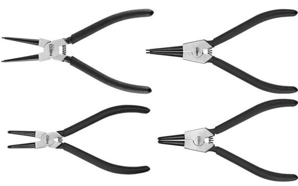 Щипцы для стопорных колец Neo Tools 4 шт. 2х170мм та 2х180мм (01-097)