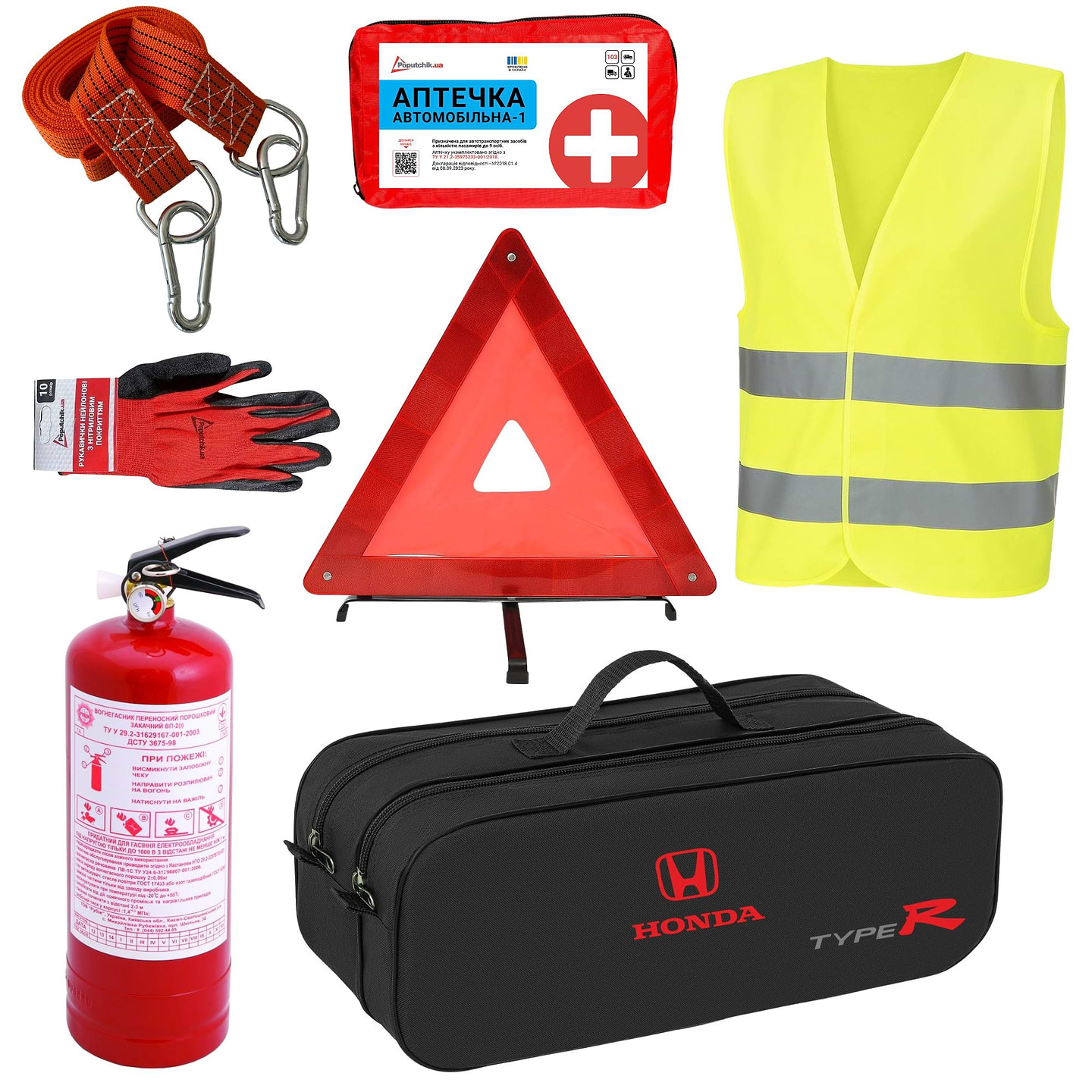 Набір для авто Poputchik Honda Type-R легковий чорна 2 відділи (01-138-Л)