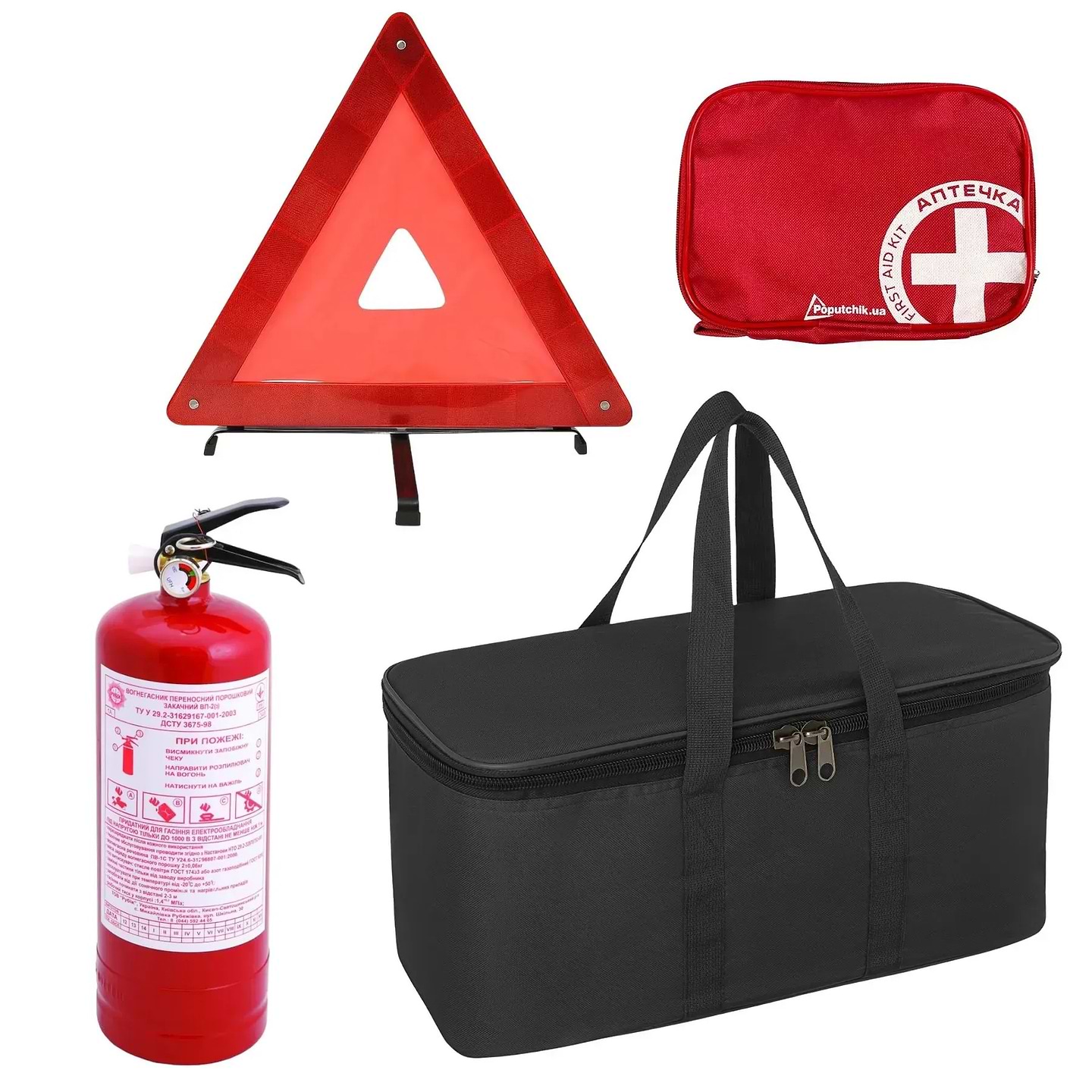 Набір для авто Poputchik згідно ПДД чорна 1 відділ (01-186-IS)