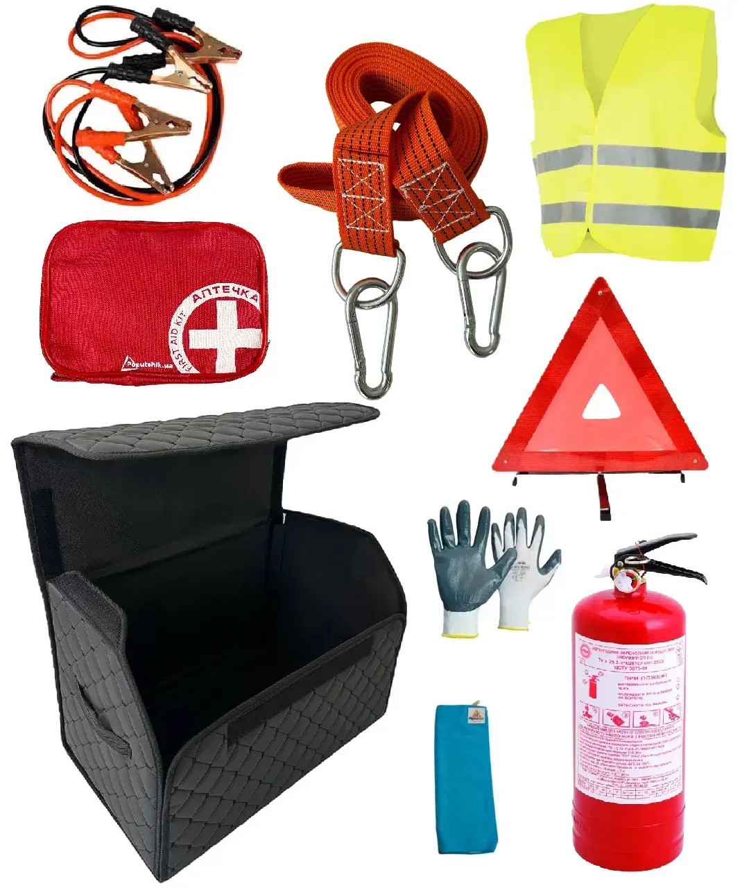 Набор для авто Poputchik Экокожа Черная 50х32х32 см (01-213-IS)