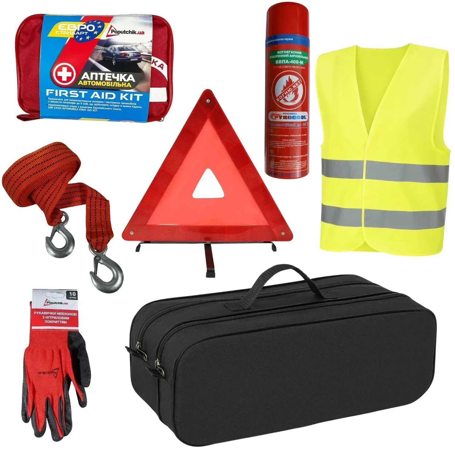 Набір для авто Poputchik Євростандарт з ВВПА чорний (01-225-IS)