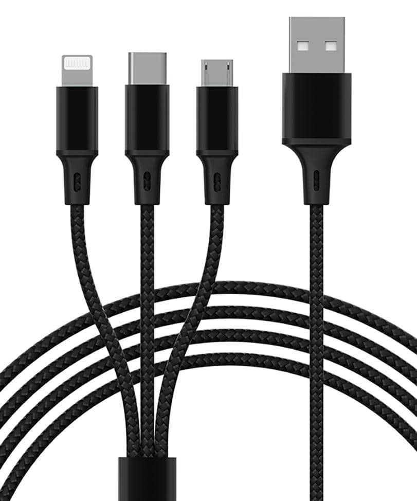 Кабель Proda Azeada Cavalry PD-B92th Lightning,Type-C,Micro USB  2,4А Black (PD-B92th-BK)