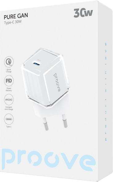 Фото - Мережевий зарядний пристрій Proove Pure GaN 30W (Type-C) White (WCPU30012202)