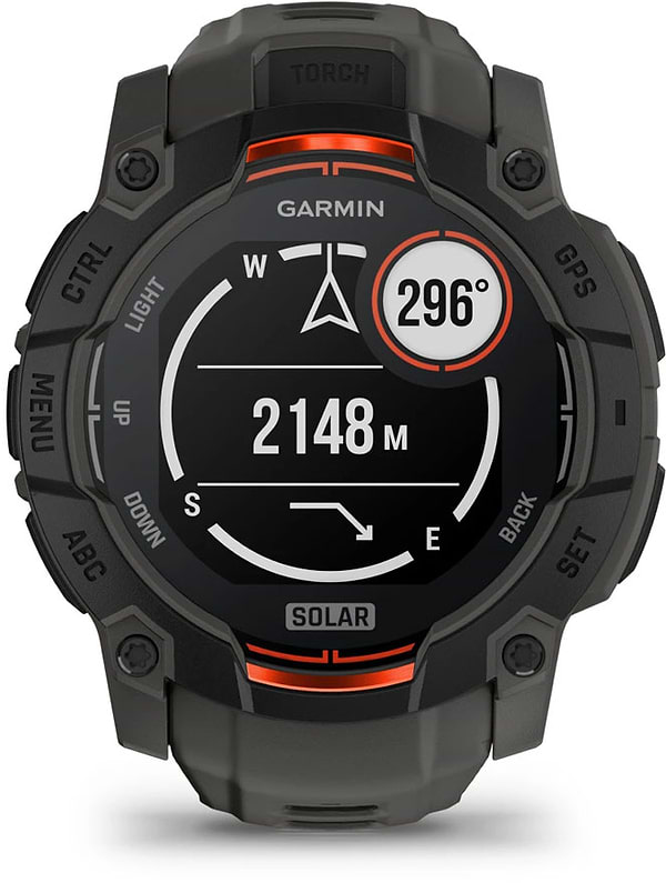 Фото - Смарт-часы Garmin Instinct 3, 50mm, Solar, Black Bezel with Charcoal Band (010-02935-00)