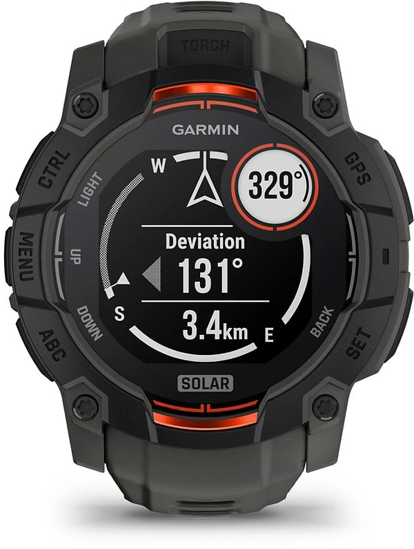 Фото - Смарт-часы Garmin Instinct 3, 50mm, Solar, Black Bezel with Charcoal Band (010-02935-00)
