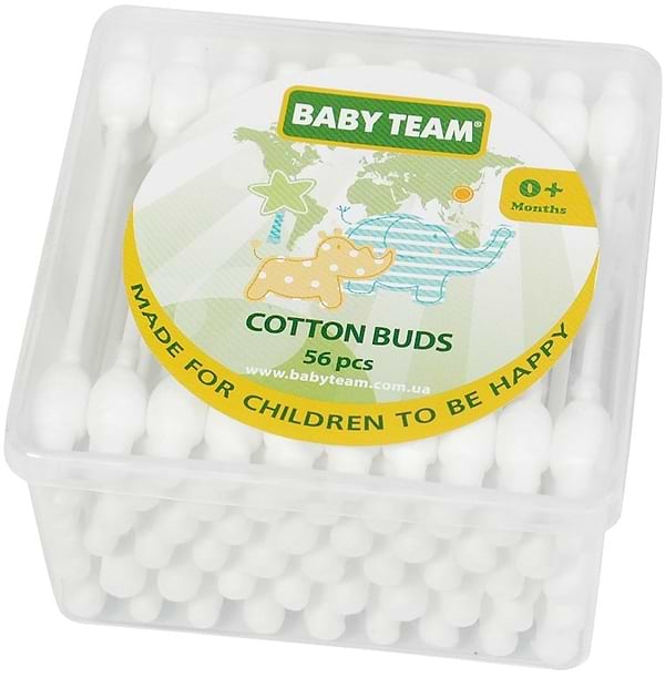 Фото - Ушные палочки детские Baby Team с ограничителем, 56 шт. (0100)