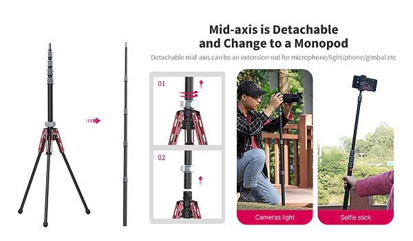 Фото - Штатив Ulanzi Full carbon fiber Multifunctional portable light tripod (UV-2784 MT-49)