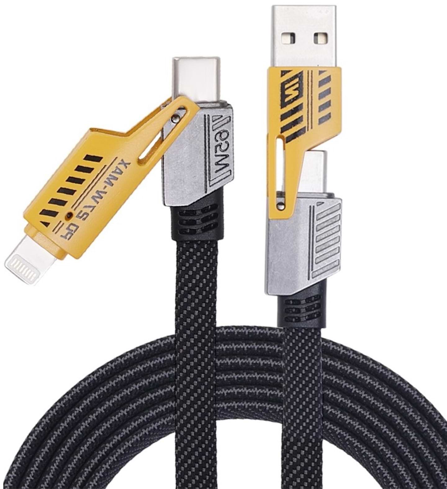 Кабель синхронізації даних WUW X207 USB 3 in 1 65W Black (6972573336524)