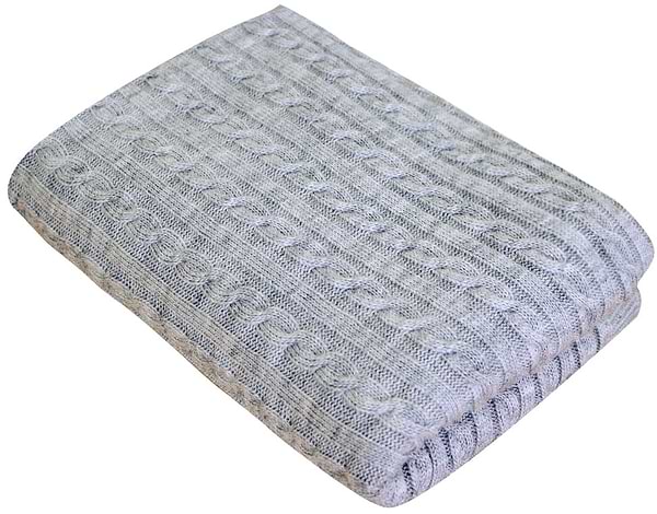 Фото - Плед евро SOFT косы Серый 220х240 (013970)