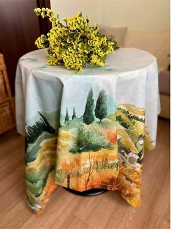 Скатертина квадратна Прованс Дерева 134х134 см (015432)