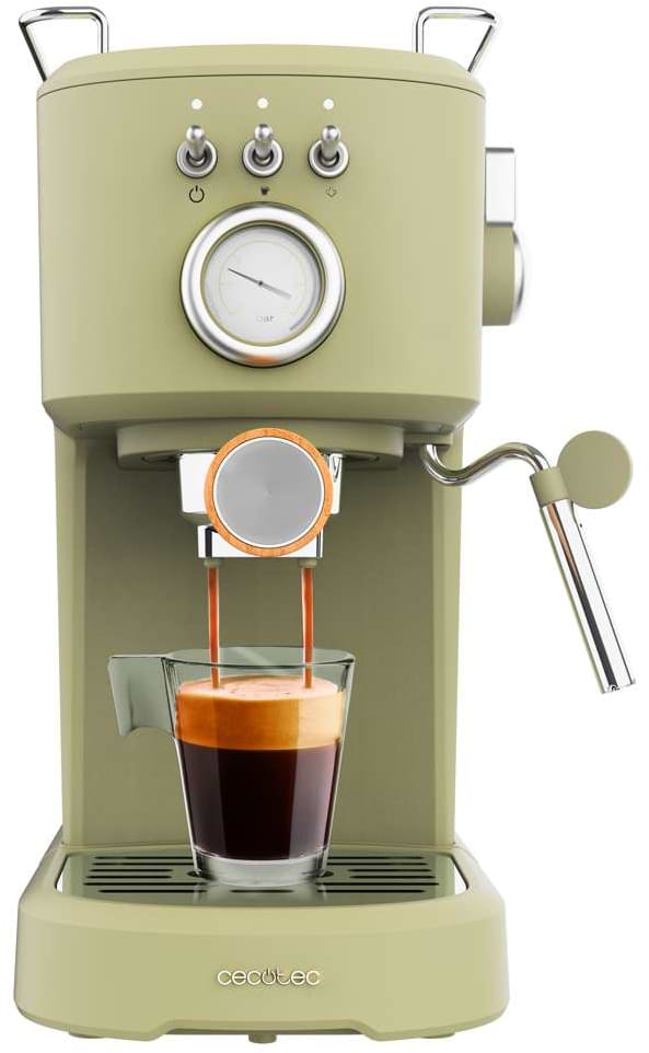 Фото - Кофеварка рожковая Cecotec Power Espresso 20 Retro Green (CCTC-01723) Фото - Кофеварка рожковая Cecotec Power Espresso 20 Retro Green (CCTC-01723)