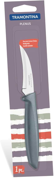Фото - Ніж кухонний Tramontina Plenus Grey 76 мм шкуросъемный (23419/163)