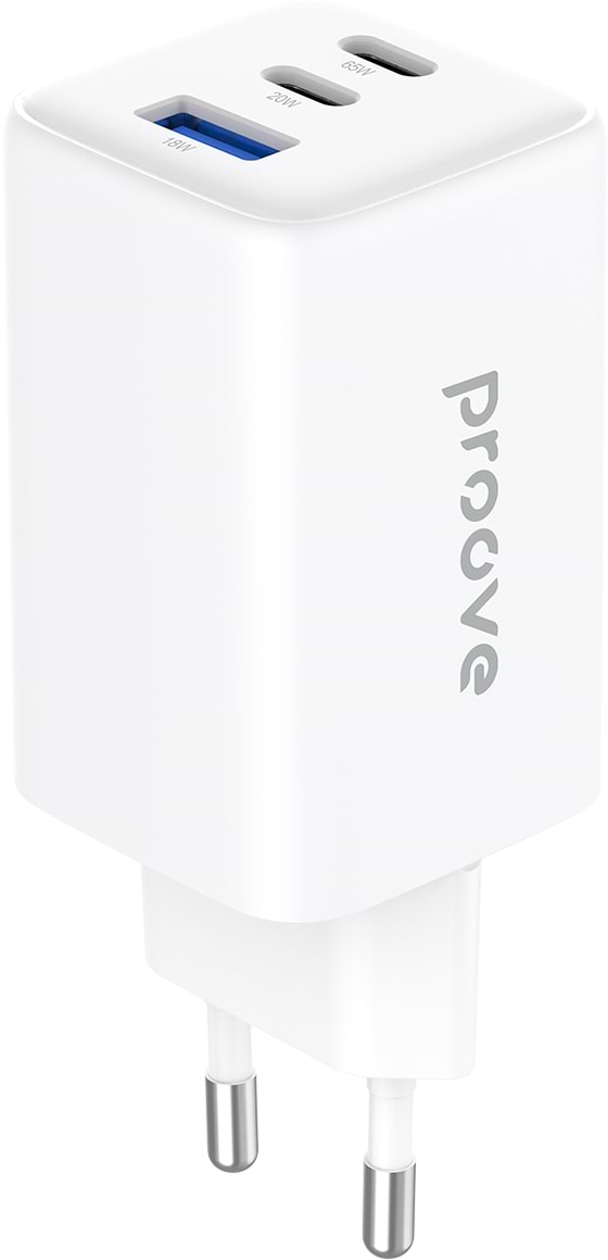 Мережевий зарядний пристрій Proove Pocket GaN 65W (2Type-C + USB) White (WCPG65121202) - Фото 1
