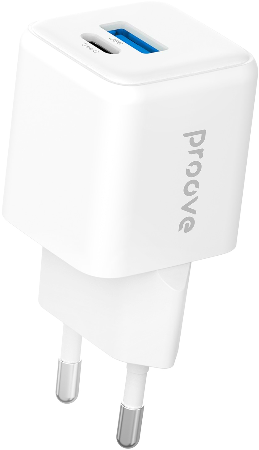 Сетевое зарядное устройство Proove Pocket GaN 25W Type-C + USB white (WCPG25111202) - Фото 1