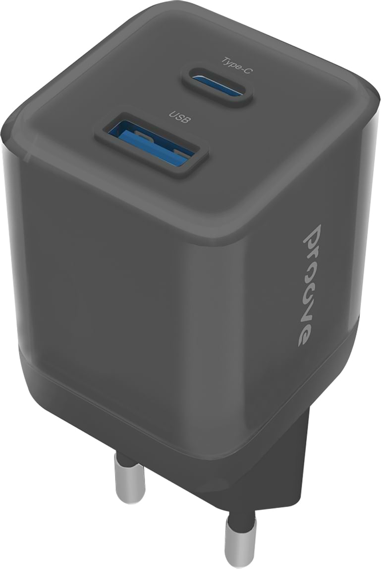 Мережевий зарядний пристрій Proove Pure GaN Plus 30W Type-C + USB black (WCPU30111201) - Фото 1