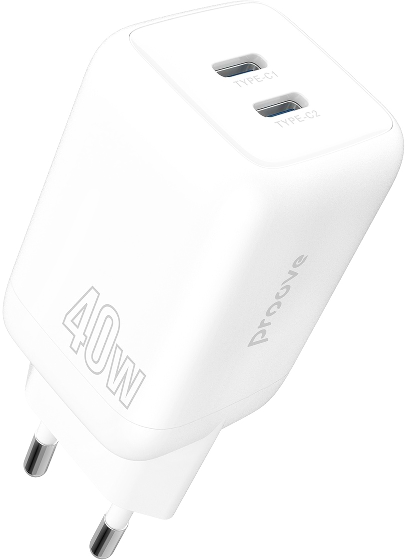 Купити Мережевий зарядний пристрій Proove Silicone Power 40W (Type-C + Type-C) White - Фото 1 Мережевий зарядний пристрій Proove Silicone Power 40W (Type-C + Type-C) White - Фото 1