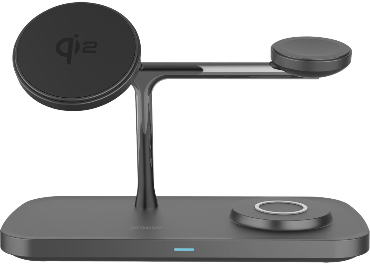 Бездротовий зарядний пристрій Proove Magnetic Field Pro 3 in 1 Qi2 black (WSMP15002001) - Фото 1