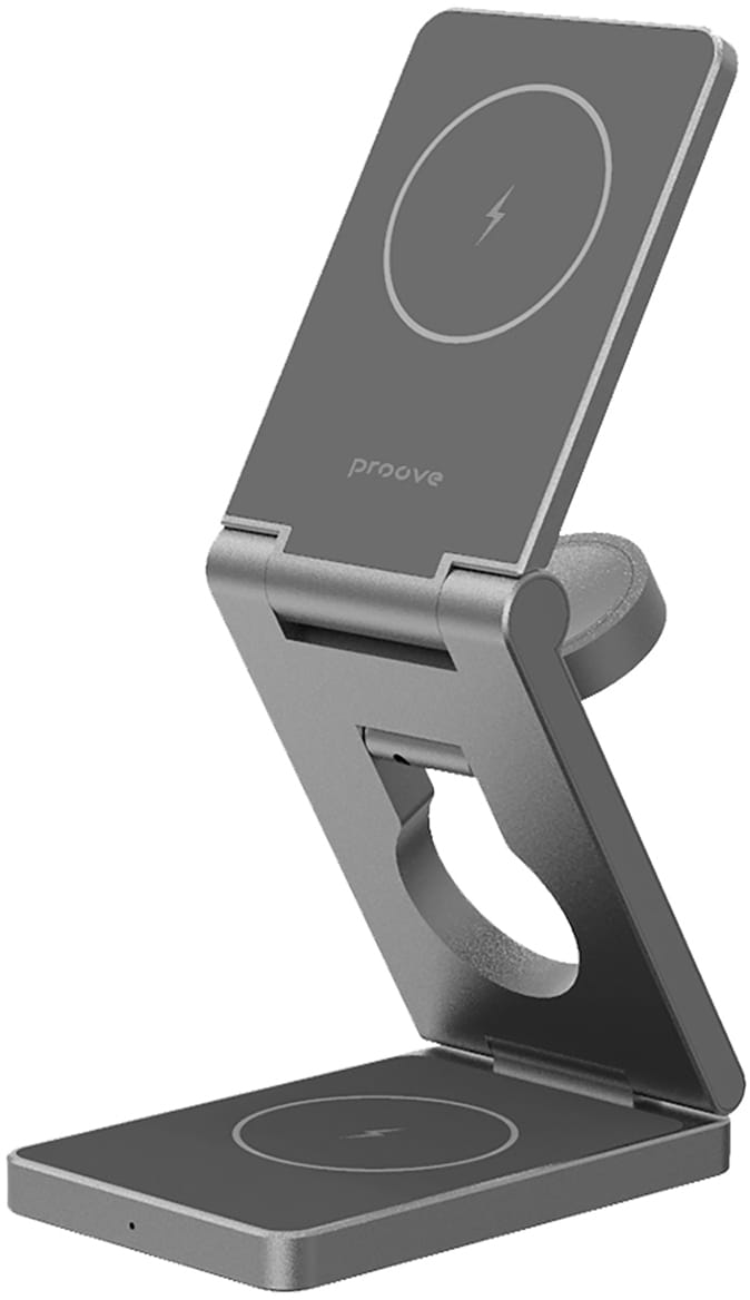 Беспроводное зарядное устройство Proove Titan Volt 3 in 1 Gray - Фото 1