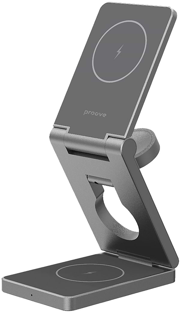 Фото - Бездротовий зарядний пристрій Proove Titan Volt 3 in 1 Gray