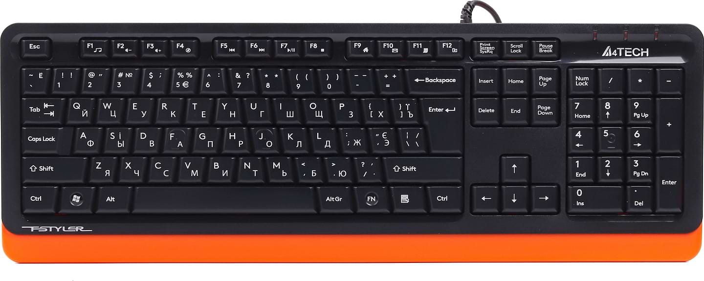 Клавіатура дротова A4tech Fstyler FKS10 Orange USB - Фото 1