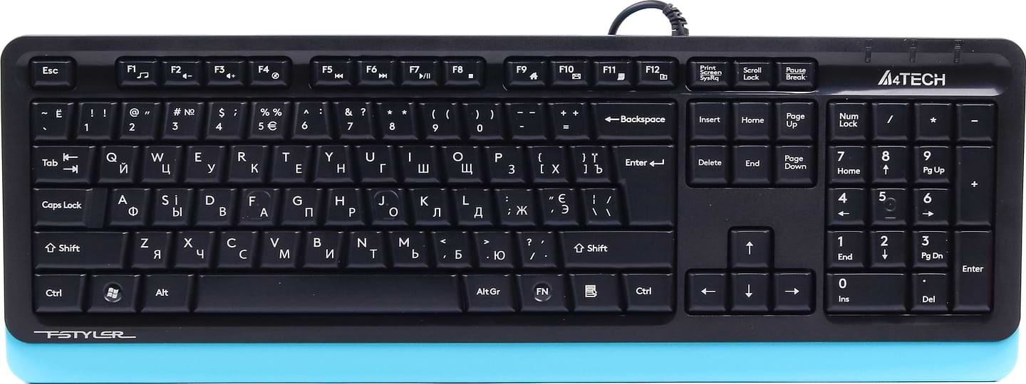 Клавиатура проводная A4tech Fstyler FKS10 Blue USB
