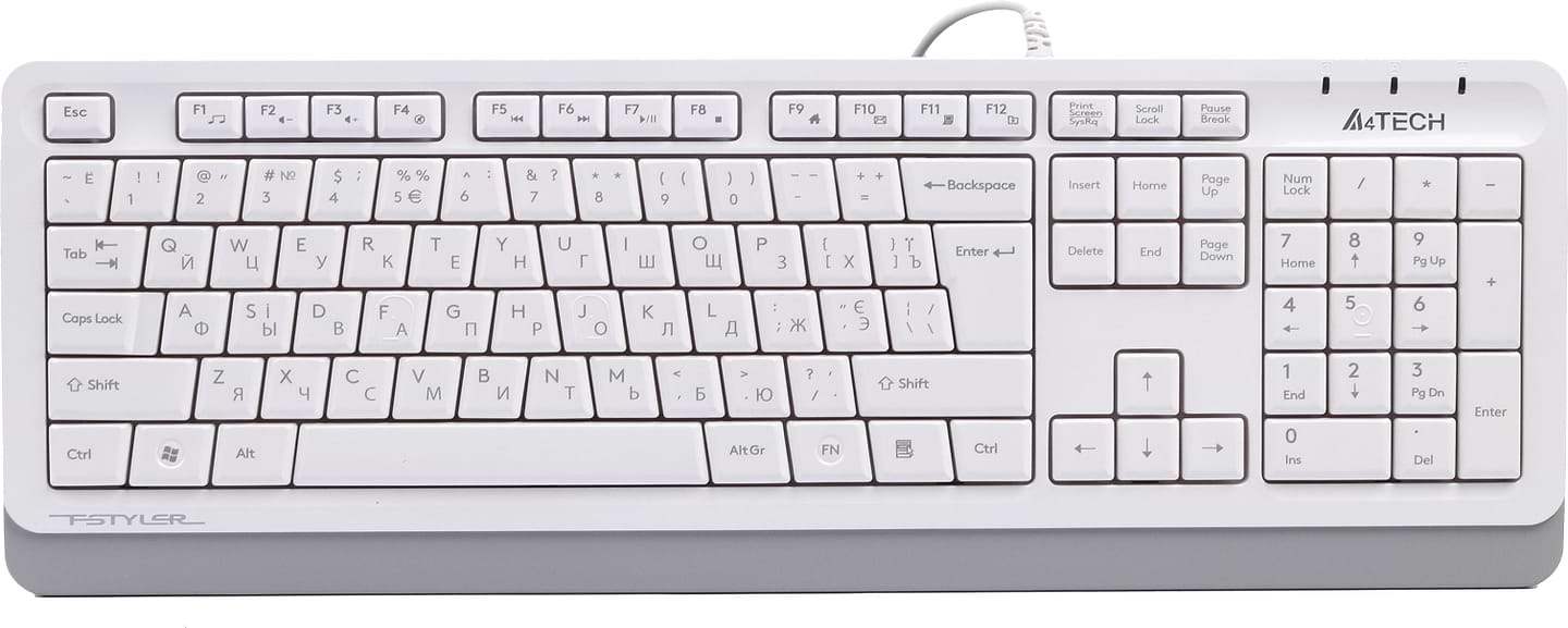 Клавіатура дротова A4tech Fstyler FKS10 White USB - Фото 1