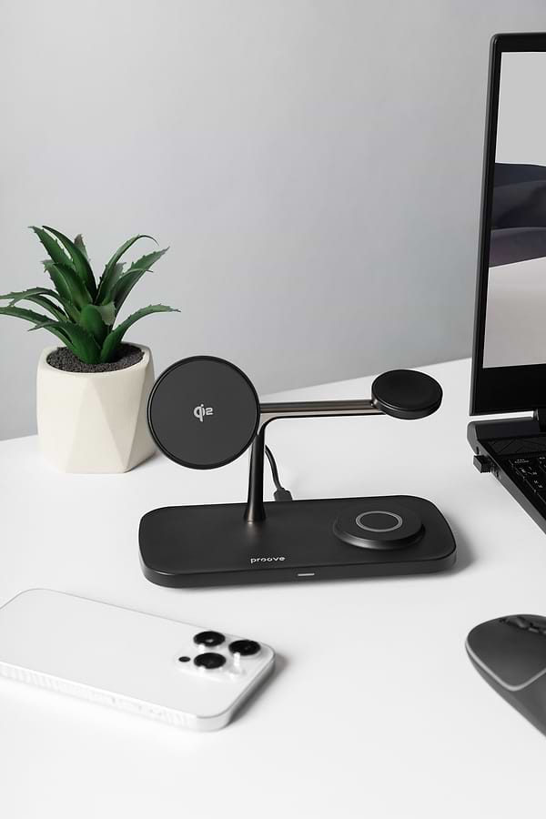 Фото - Бездротовий зарядний пристрій Proove Magnetic Field Pro 3 in 1 Qi2 black (WSMP15002001)