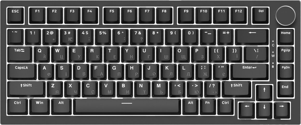 Клавиатура проводная игровая Ajazz AK820 Red Switch Black USB-C (AK820-R-B)