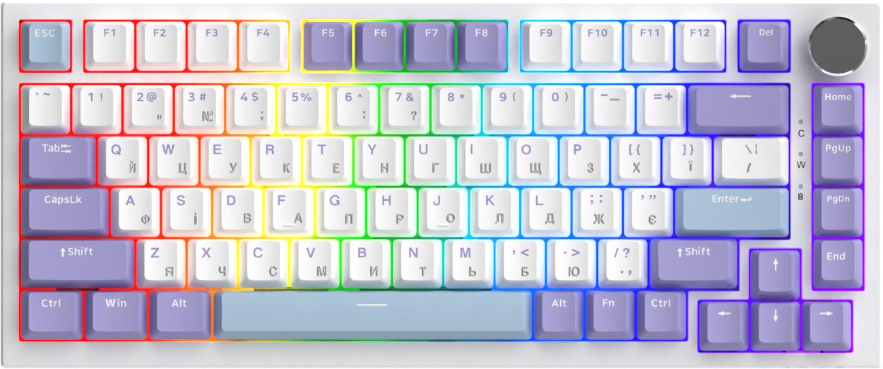 Клавіатура дротова ігрова Ajazz AK820 Sea Salt Switch White USB-C (AK820-SS-PWB)