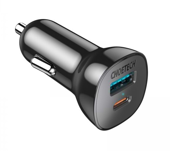 Автомобильное зарядное устройство Choetech USB-A/USB-C (TC0005-BK)