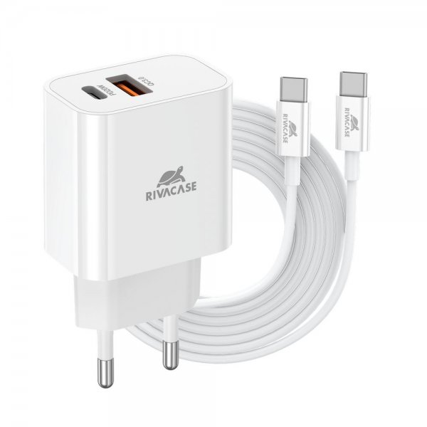 Фото - Мережевий зарядний пристрій RIVACASE 1 USB Type-C White (PS4102 WD4)