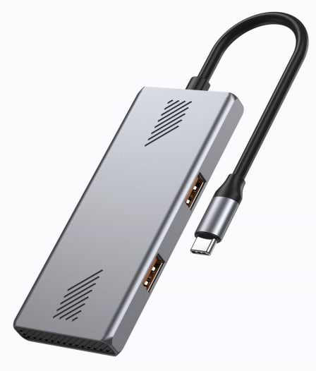 Хаб USB Gembird 2xUSB 3.2,2xUSB-C Silver (UHB-CM-U310-A2C2-01)