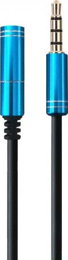 Кабель 3.5 мм -3.5 мм Maxxter M/F 1 m Black/Blue (A-3434-1m)