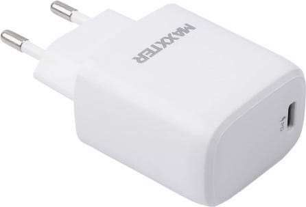 Сетевое зарядное устройство Maxxter 1 USB-C + Кабель Type-C to Lighting Power Delivery 20W (WC-PD-CtL-01)