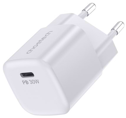 Фото - Сетевое зарядное устройство Choetech 1хUSB-C 30W PD QC3.0 (PD5007-EU-WH)