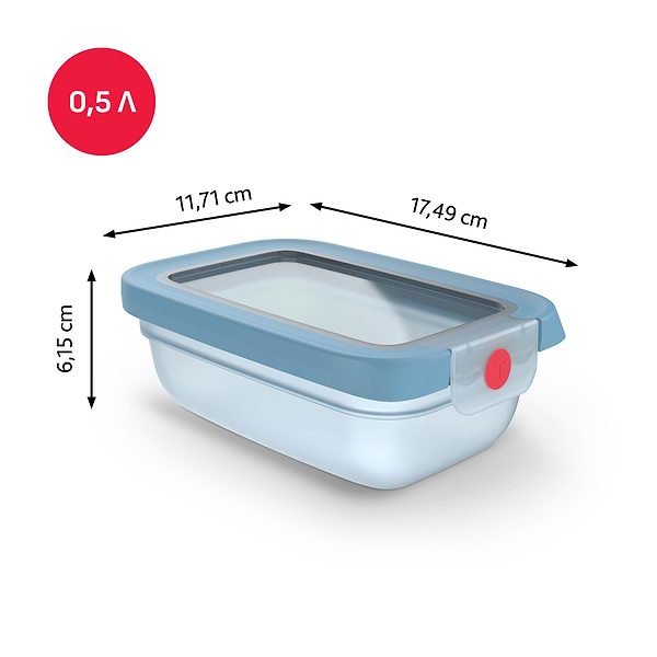 Фото - Ємність для зберігання Tefal N1210110 ONECLICK, 0,5 л блакитний