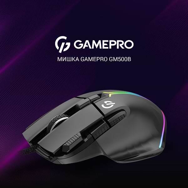 Фото - Мышь проводная игровая GamePro USB Black (GM500B)