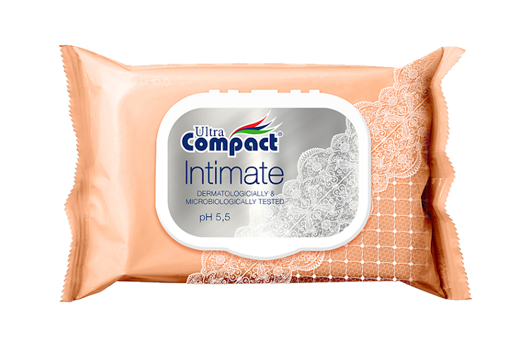 Салфетки гигиенические влажные Ultra Compact Интим с клапаном 25 шт. (8697420534585)