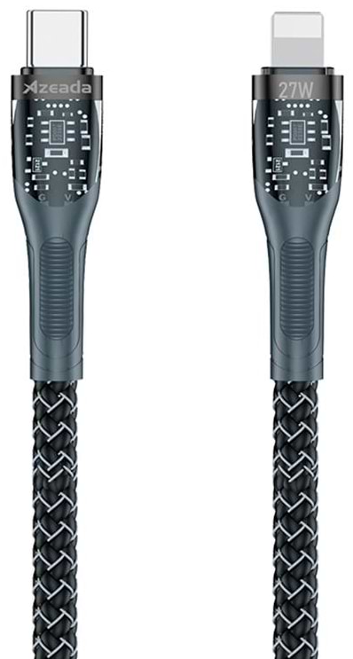 Кабель Proda Azeada Lotto PD-B89CL Type-C to Lightning Pulsing Fast Charging 1,3 метри 27W з передачею даних до 480 Mb/s Black (PD-B89 (C-L)-BK)