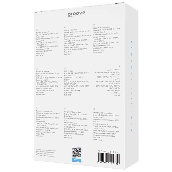 Фото - Мережевий зарядний пристрій Proove Pure GaN 30W (Type-C) White (WCPU30012202)