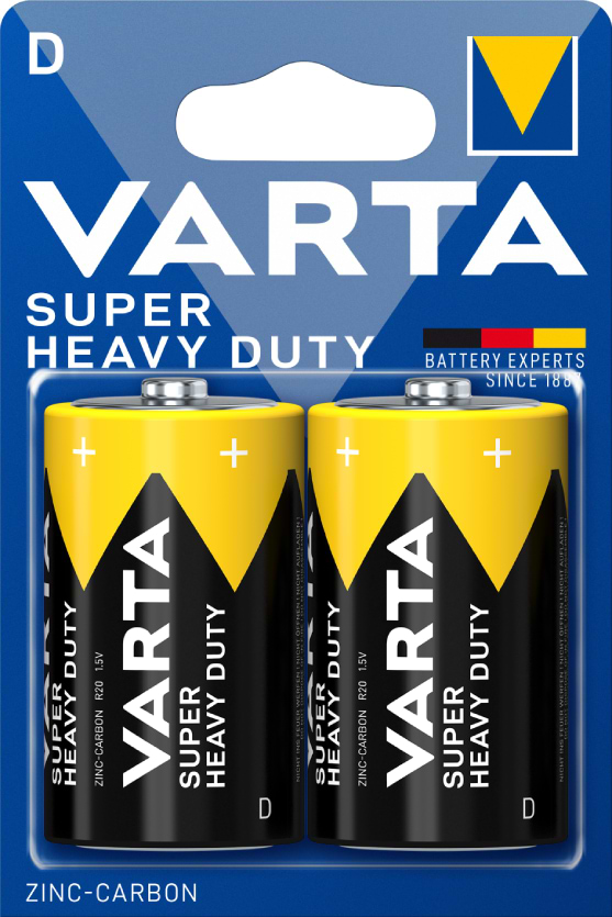 Батарейка тип D (LR-20) Varta Superlife D/LR20 BL 2 шт. - Фото 1