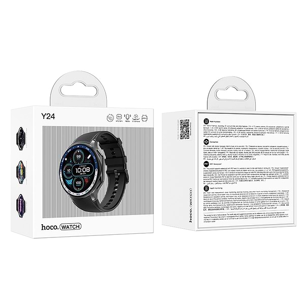 Фото - Смарт-годинник HOCO Y24 AMOLED Smart sports watch (call version) Black (6942007641005)