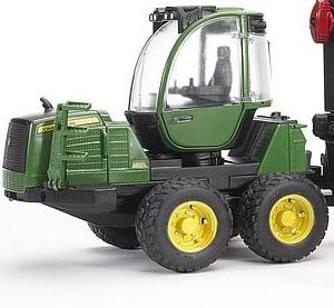 Фото - Наземна будівельна техніка BRUDER Трактор з системою захоплення John Deere з причепом та колодами (02133)