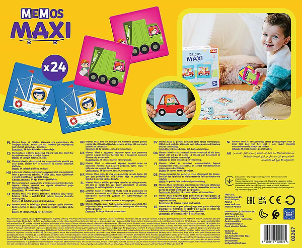 Фото - Настольная игра мемо (до 2 лет) Trefl "Мемос MAXI Транспорт" (2267)