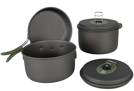 Набор посуды туристический Bo-camp Explorer 3 Pieces Hard Anodized Grey/Green (2200239)