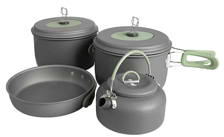 Набор посуды туристический Bo-camp Explorer XL 4 Pieces Hard Anodized Grey/Green (2200249)